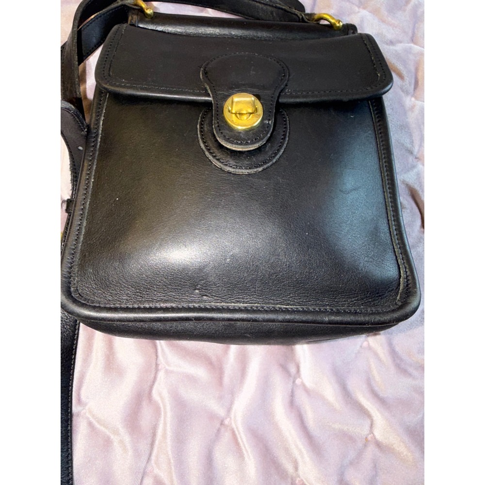 Vtg Coach Murphy Blk Leather Bag Crossbody Turnlock Brass Classic 9930 Mini - Picture 6 of 15